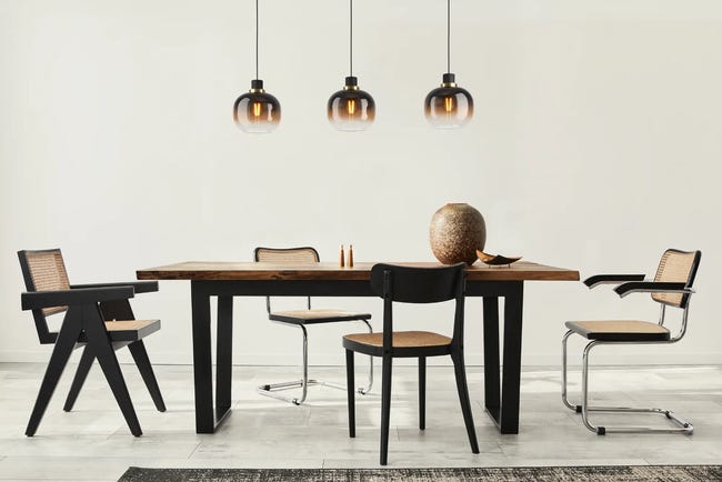 Lampa wisząca Oilella czarno-brązowa 3 x E27 Eglo