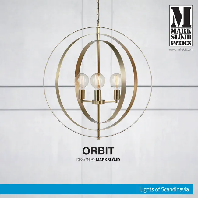 Lampa wisząca Orbit antyczne złoto 3 x E27 Markslojd