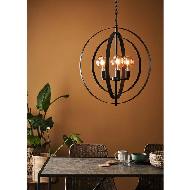Lampa wisząca Orbit czarna 3 x E27 Markslojd