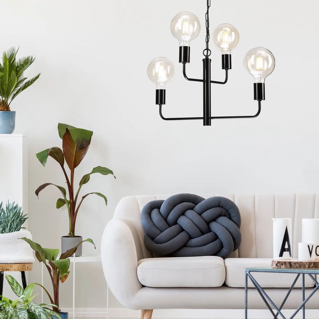 Lampa wisząca Orlando 4 x E27 czarny Lamkur