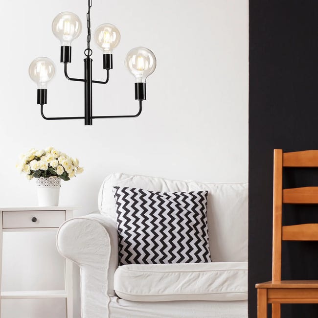 Lampa wisząca Orlando 4 x E27 czarny Lamkur