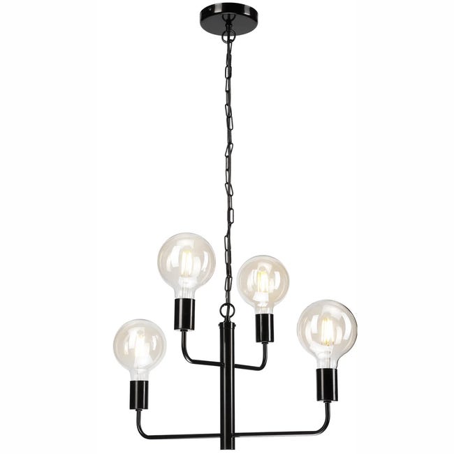 Lampa wisząca Orlando 4 x E27 czarny Lamkur