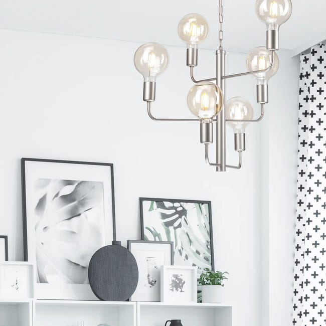 Lampa wisząca Orlando 6 x E27 satyna Lamkur