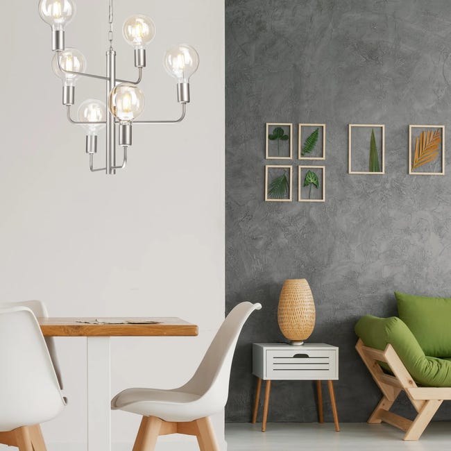 Lampa wisząca Orlando 6 x E27 satyna Lamkur