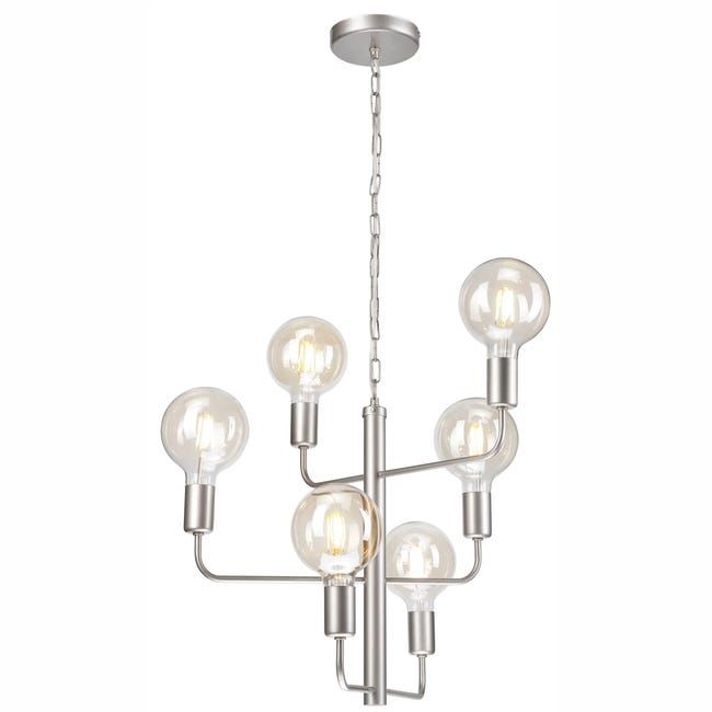 Lampa wisząca Orlando 6 x E27 satyna Lamkur