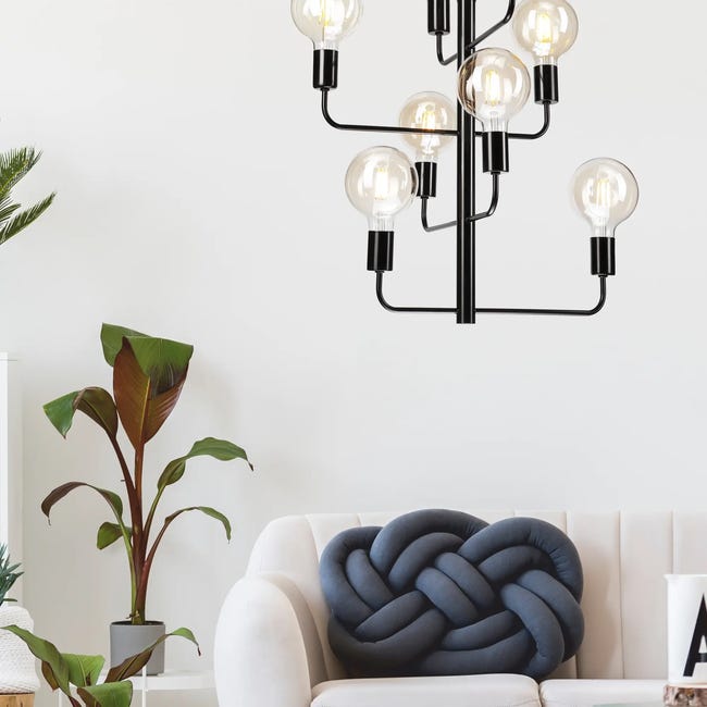 Lampa wisząca Orlando 8 x E27 czarny Lamkur