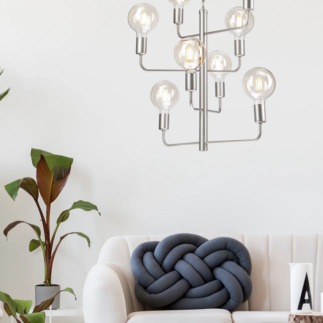 Lampa wisząca Orlando 8 x E27 satyna Lamkur
