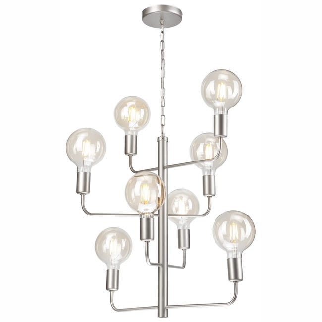 Lampa wisząca Orlando 8 x E27 satyna Lamkur