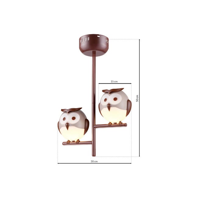 Lampa wisząca Owl brązowy 2 x G9 Milagro