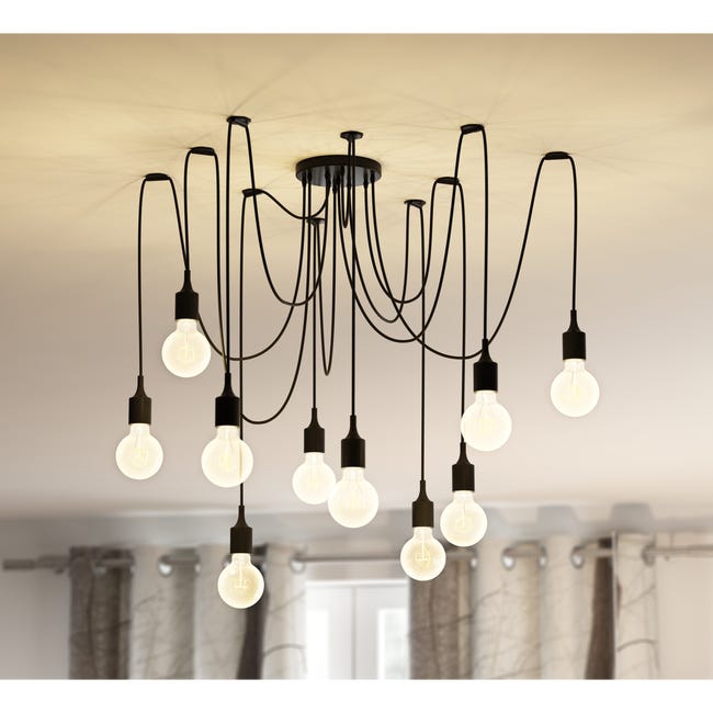 Lampa wisząca Pająk Soleto czarna E27 Light Prestige