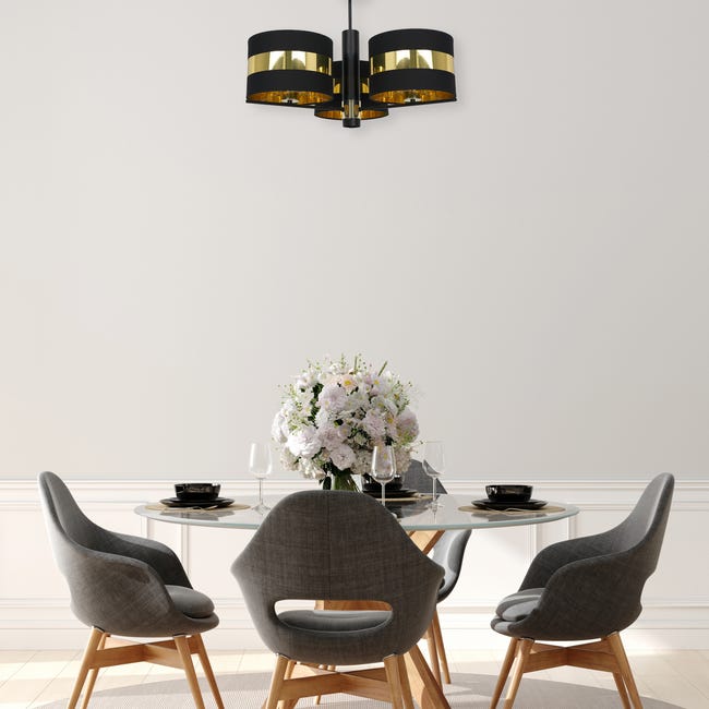 Lampa wisząca Palmira czarno-złota 3 x E27 Milagro