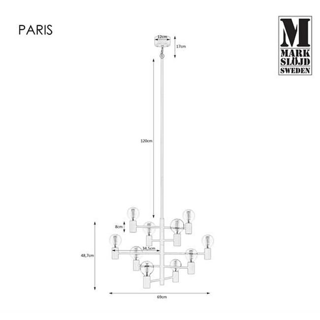 Lampa wisząca Paris mosiądz E27 Markslojd