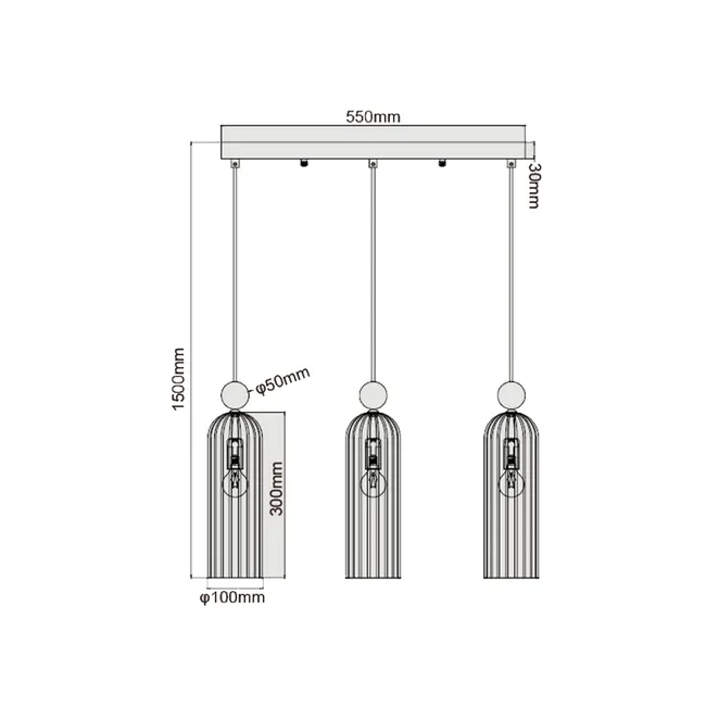 Lampa wisząca Piega biała 3 x E14 Light Prestige
