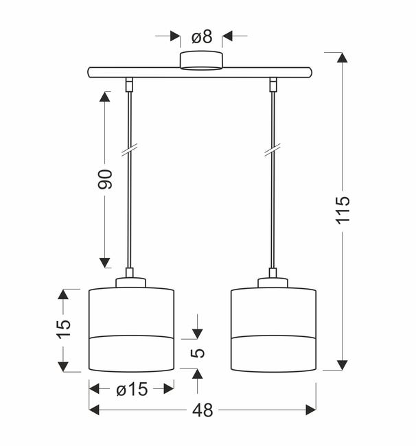Lampa wisząca Porto czarna 2 x E27 Candellux