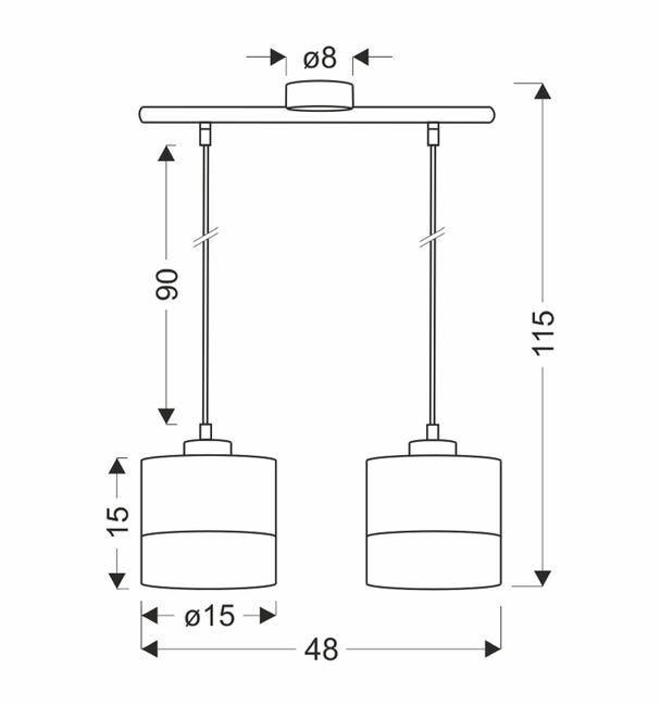 Lampa wisząca Porto czarna 2 x E27 Candellux