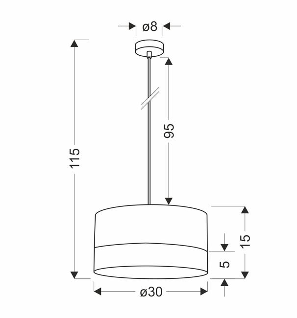 Lampa wisząca Porto czarna E27 Candellux