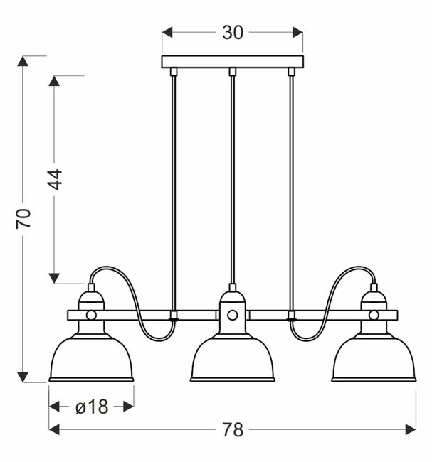 Lampa wisząca Reno czarna 3 x E27 Candellux