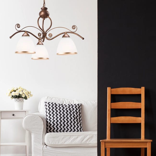 Lampa wisząca Retro brąz 3 x E27 Lamkur
