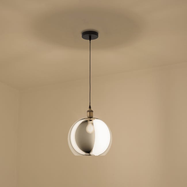 Lampa wisząca Rina przydymione szkło E27 Inspire