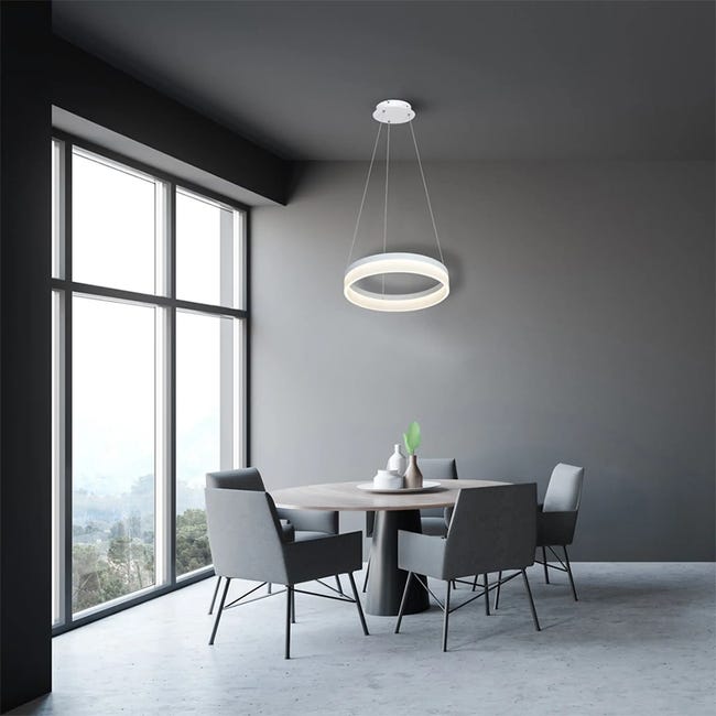 Lampa wisząca Ring biała LED Milagro