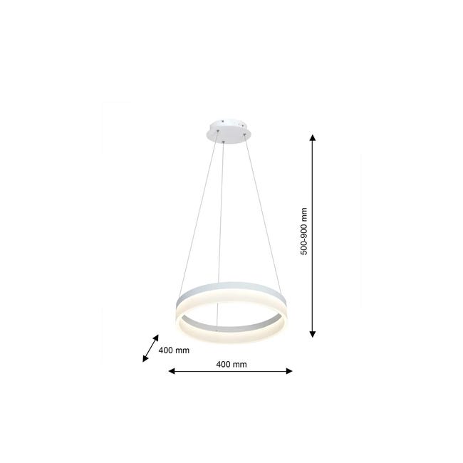 Lampa wisząca Ring biała LED Milagro