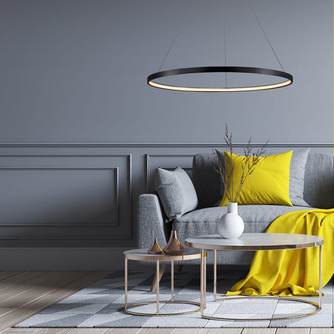 Lampa wisząca Ring śr. 40 cm czarna 1440 lm LED