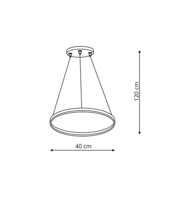 Lampa wisząca Ring śr. 40 cm czarna 1440 lm LED