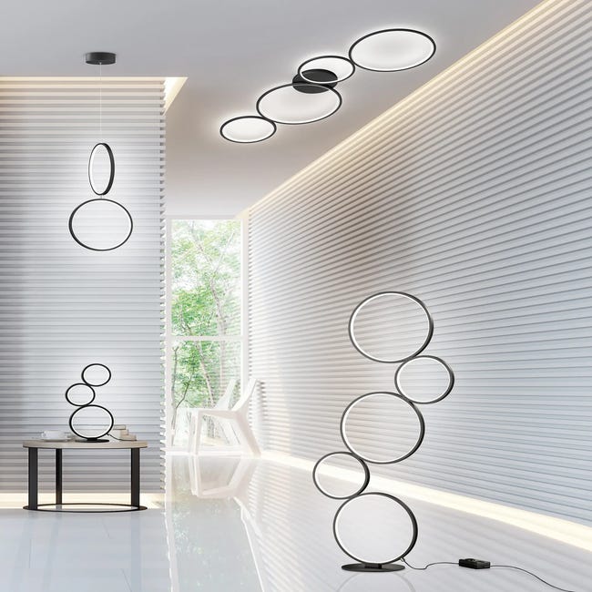 Lampa wisząca Rondo czarna LED Trio Lighting Inter