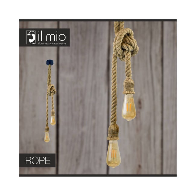 Lampa wisząca Rope brązowa E27 Il Mio