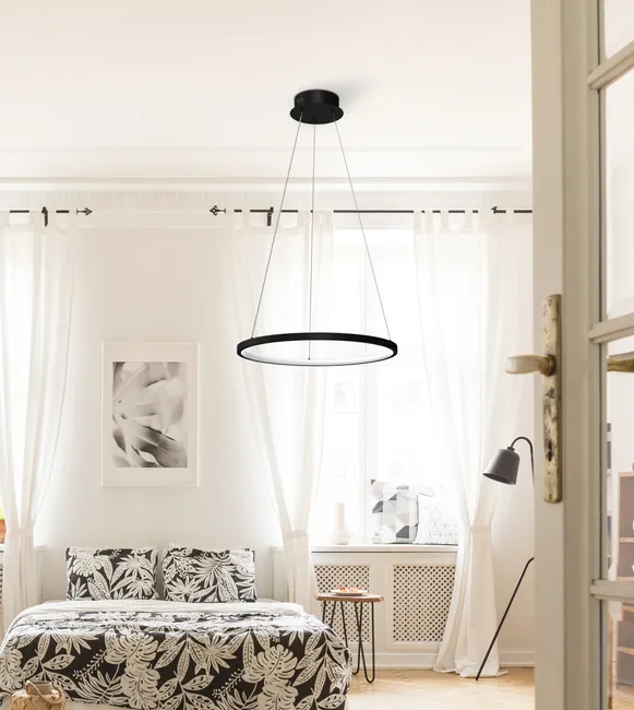 Lampa wisząca Rotonda czarna 1350 lm LED Milagro