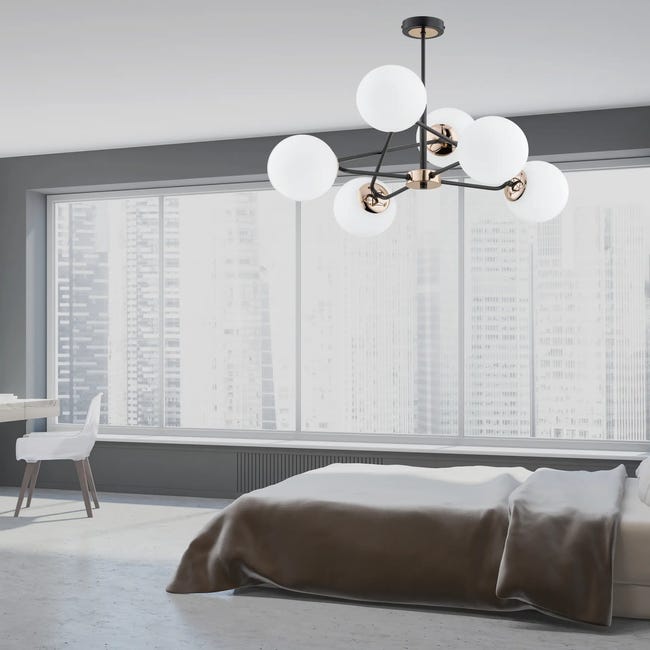 Lampa wisząca Sagito biała 6 x E14 Alfa