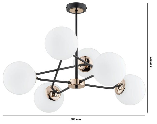 Lampa wisząca Sagito biała 6 x E14 Alfa