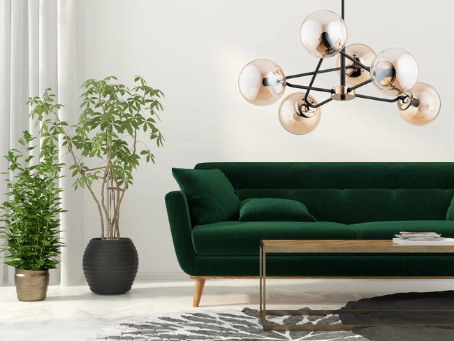 Lampa wisząca Sagito brązowa 6 x E14 Alfa