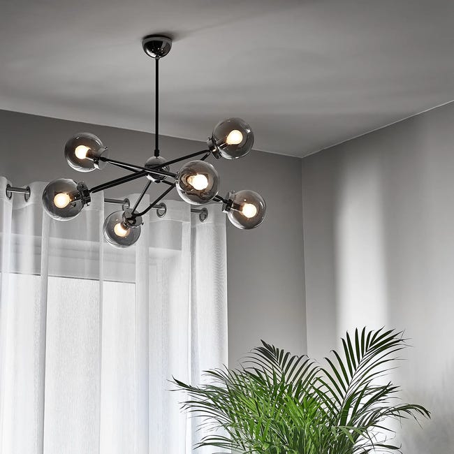Lampa wisząca Sagito srebrna 6 x E14 Alfa