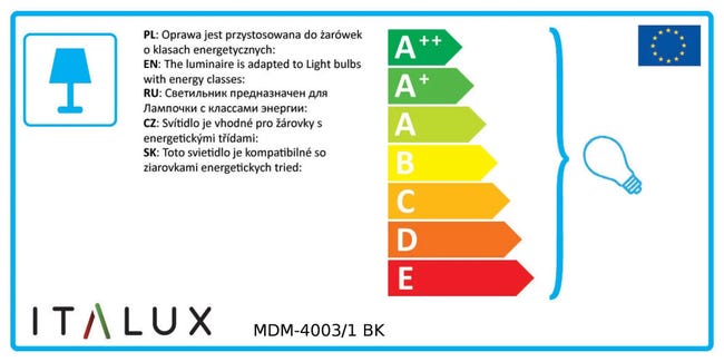 Lampa wisząca Sally czarna E27 Italux