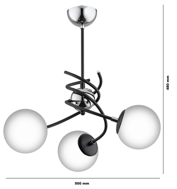 Lampa wisząca Salsa White czarna 3 x E14 Alfa