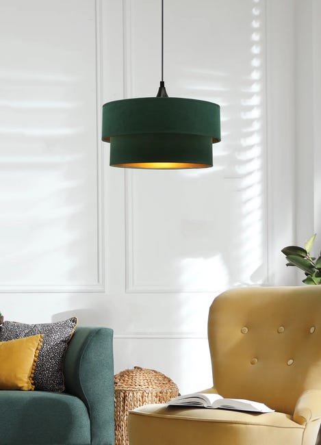 Lampa wisząca Scopello zieleń złoto E27 Candellux