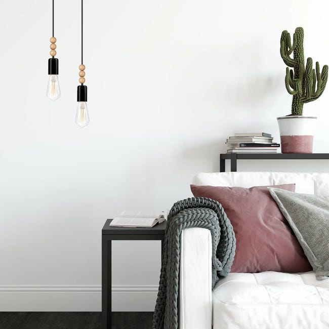 Lampa wisząca Simon czarna 2 x E27 Lamkur