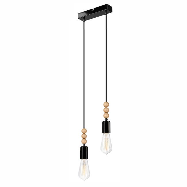 Lampa wisząca Simon czarna 2 x E27 Lamkur