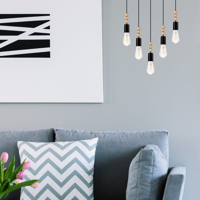 Lampa wisząca Simon czarna 5 x E27 Lamkur
