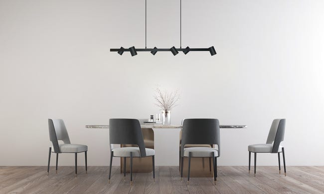Lampa wisząca Snow czarna 6 x GU10 Light Prestige