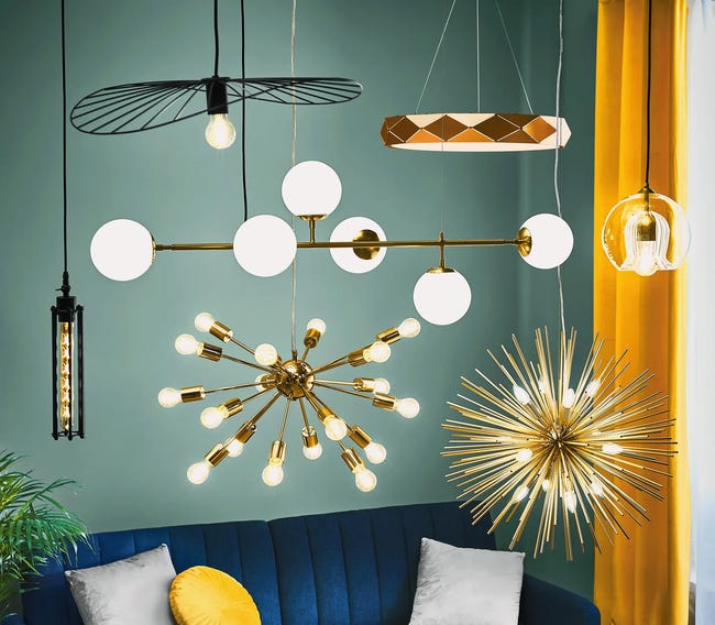 Lampa wisząca Soleil złota 12 x E14 Solej