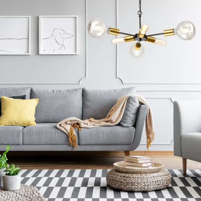Lampa wisząca Starla 6 x E27 czarno-złoty Lamkur