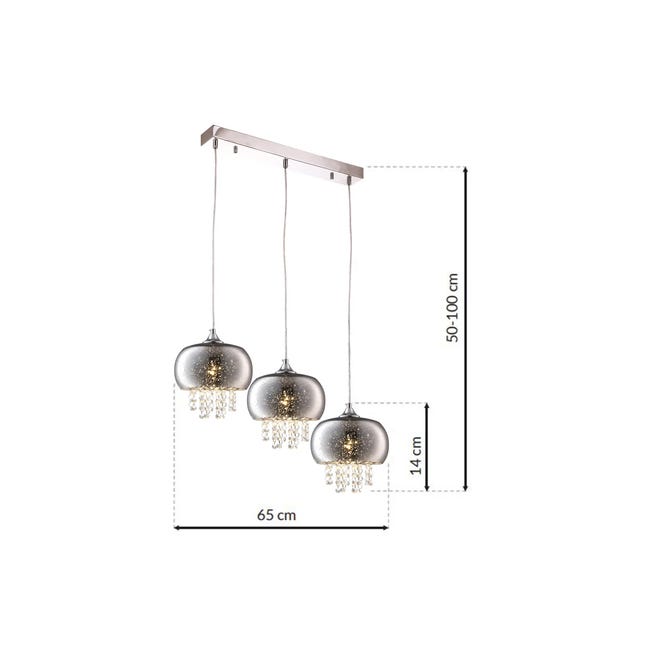 Lampa wisząca Starlight chrom 3 x E24 Milagro