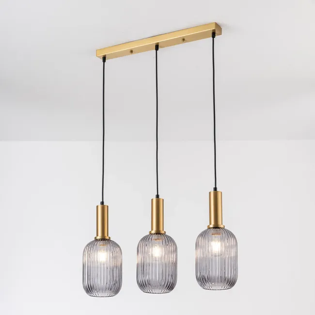 Lampa wisząca Suffolk złoto-szara E27 Polux