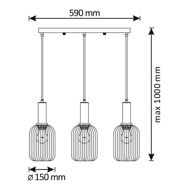 Lampa wisząca Suffolk złoto-szara E27 Polux