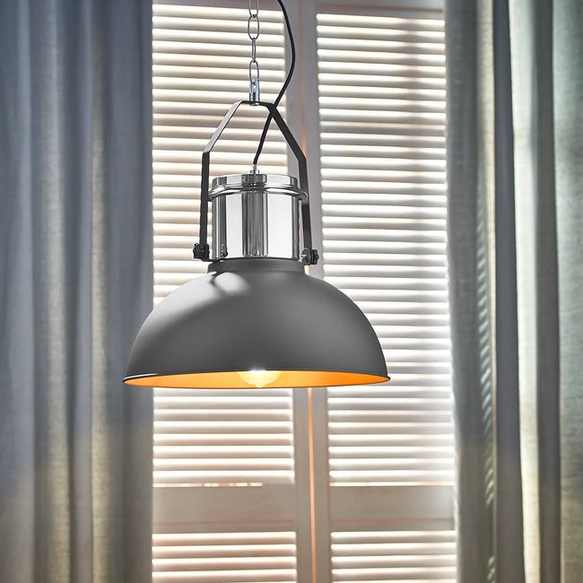 Lampa wisząca Ted szara E27 Inspire