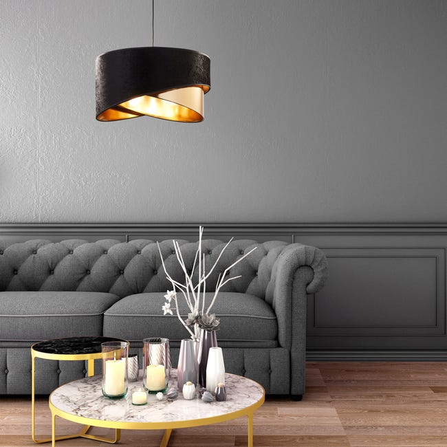Lampa wisząca Tercio czarno-złota 3 x E27 TK Lighting