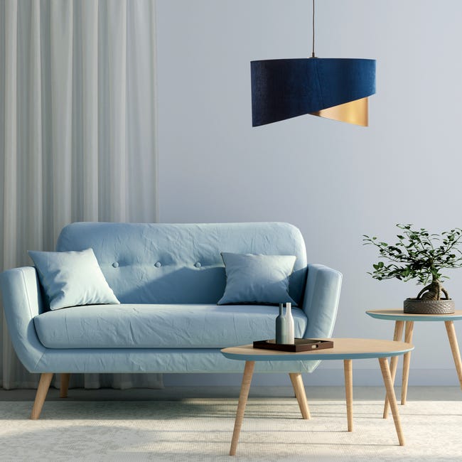 Lampa wisząca Tercio niebiesko-złota 3 x E27 TK Lighting