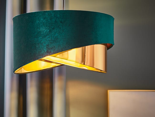 Lampa wisząca Tercio zielono-złota 3 x E27 TK Lighting